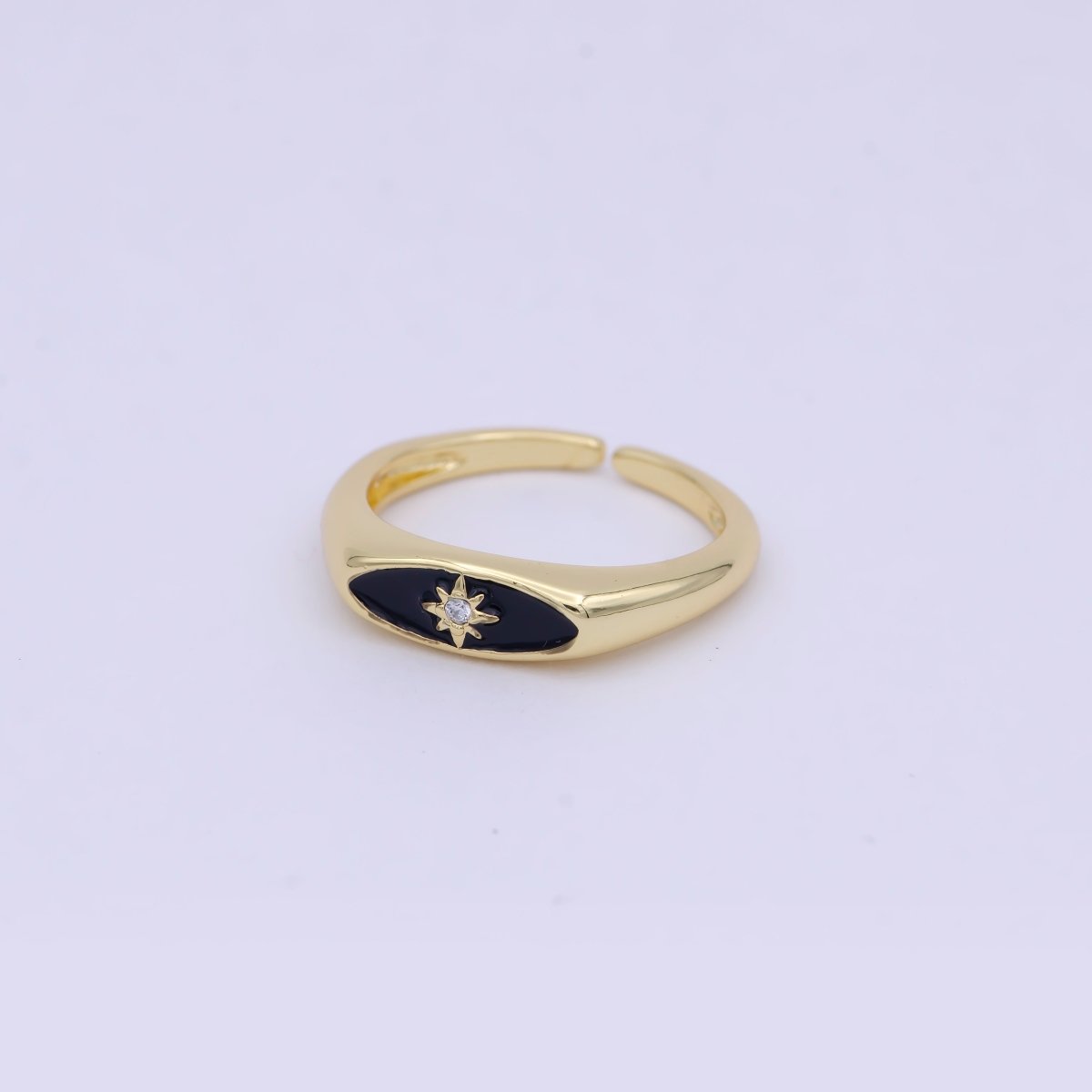 Gold Filled Star Signet Gold • Ring Dainty Band Minimalist • Open Adjustable Ring Stackable Simple Minimalistic S-379 ~ S-381 - DLUXCA