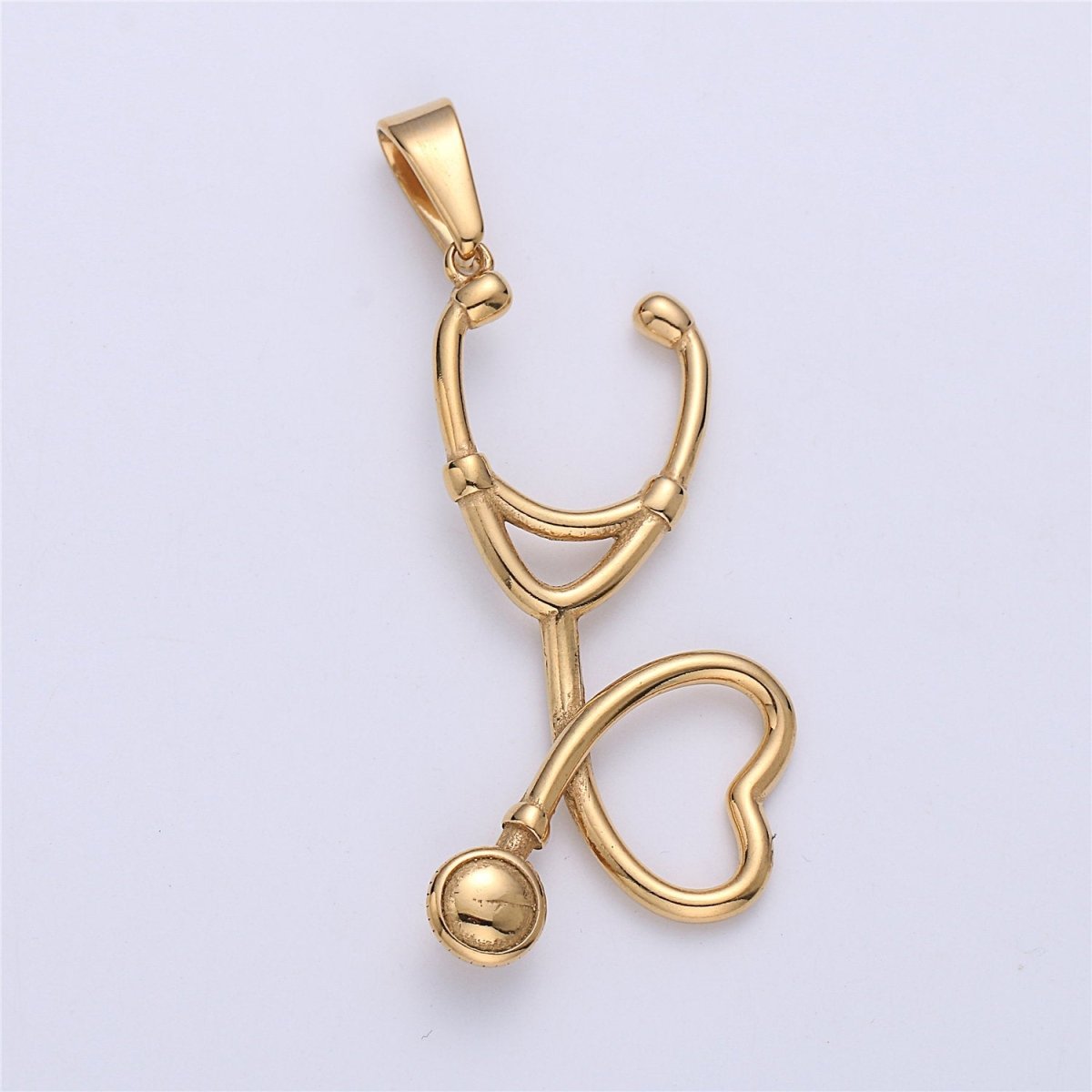Gold Filled Stethoscope Pendant ,Silver Stethoscope Charm ,Gold Stethoscope for Doctor Nurse,Medical StudentPhysician Gift Jewelry J-671 - DLUXCA