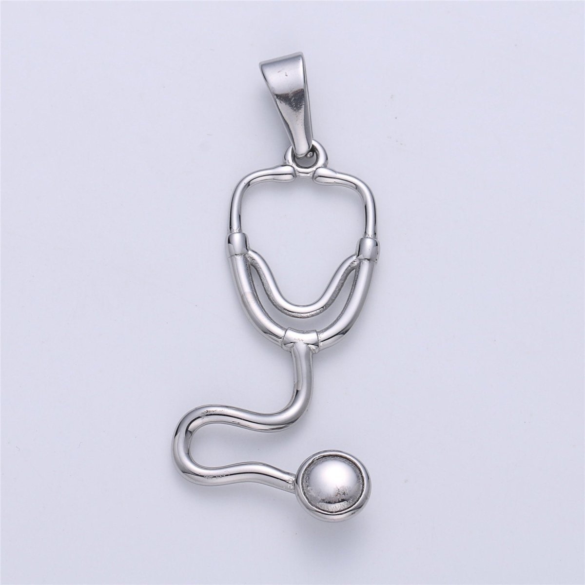 Gold Filled Stethoscope Pendant ,Silver Stethoscope Charm ,Gold Stethoscope for Doctor Nurse,Medical StudentPhysician Gift Jewelry J-671 - DLUXCA