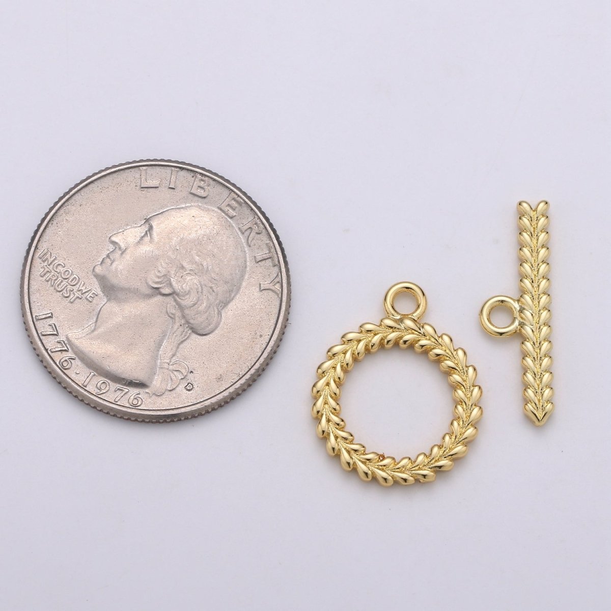 Gold Filled Wreath Classic Twist Toggle Clasp For DIY Jewelry Making L-065~L-066 - DLUXCA