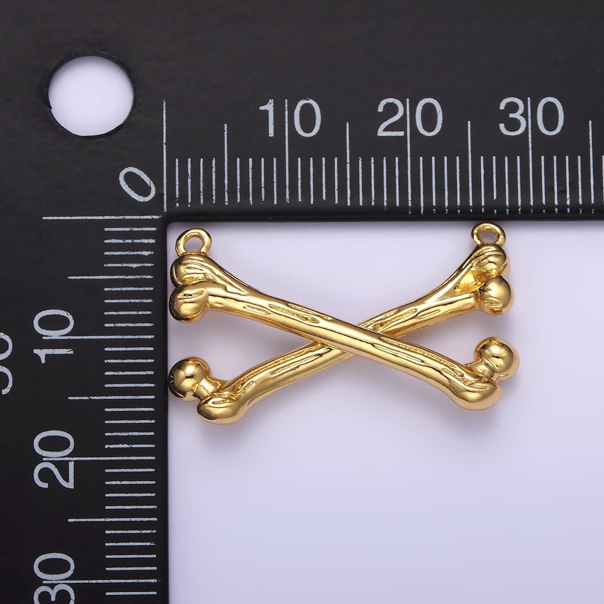 Gold Filled X Crossed Textured Bone Skeleton Connector in Gold & Silver G-711 G-712 - DLUXCA