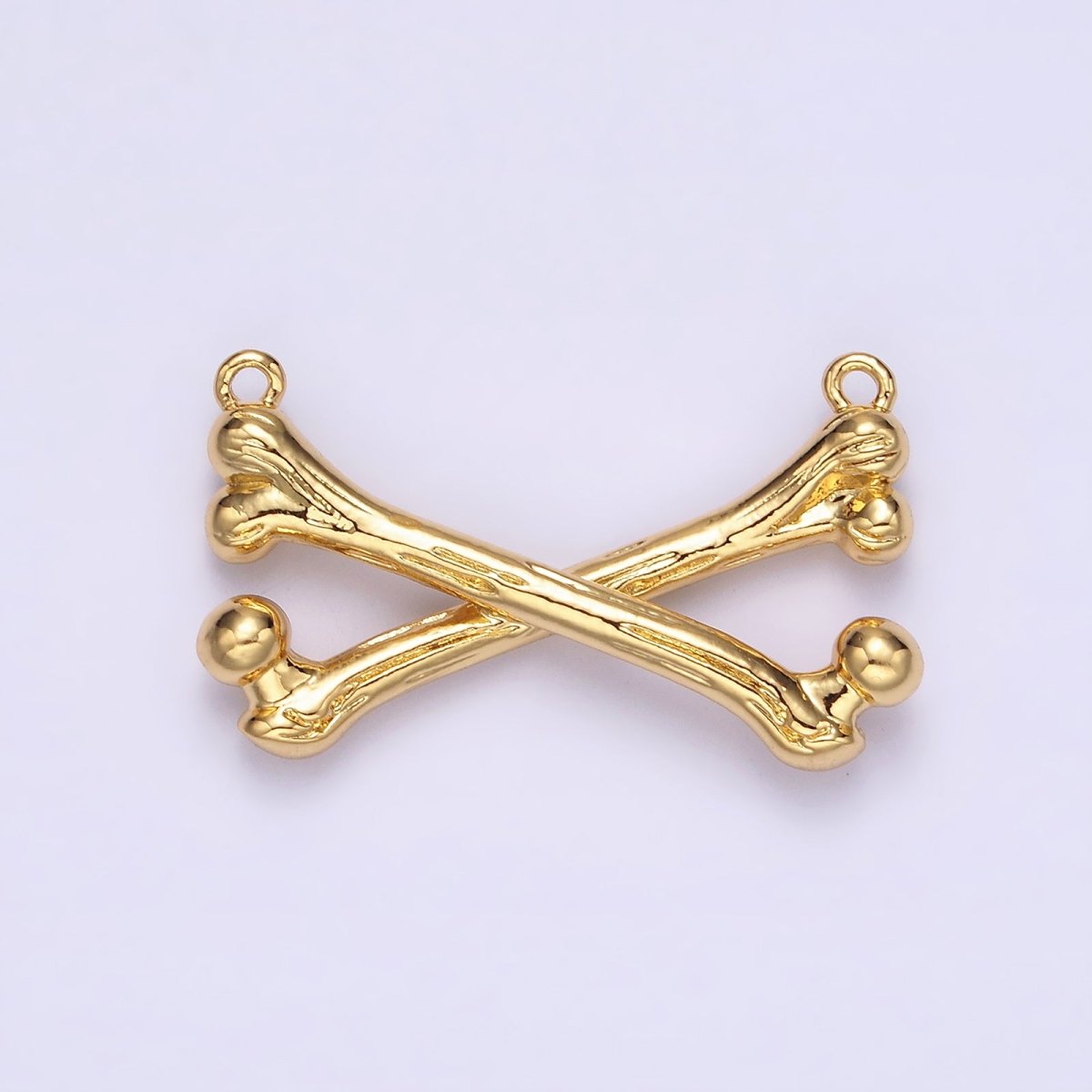 Gold Filled X Crossed Textured Bone Skeleton Connector in Gold & Silver G-711 G-712 - DLUXCA
