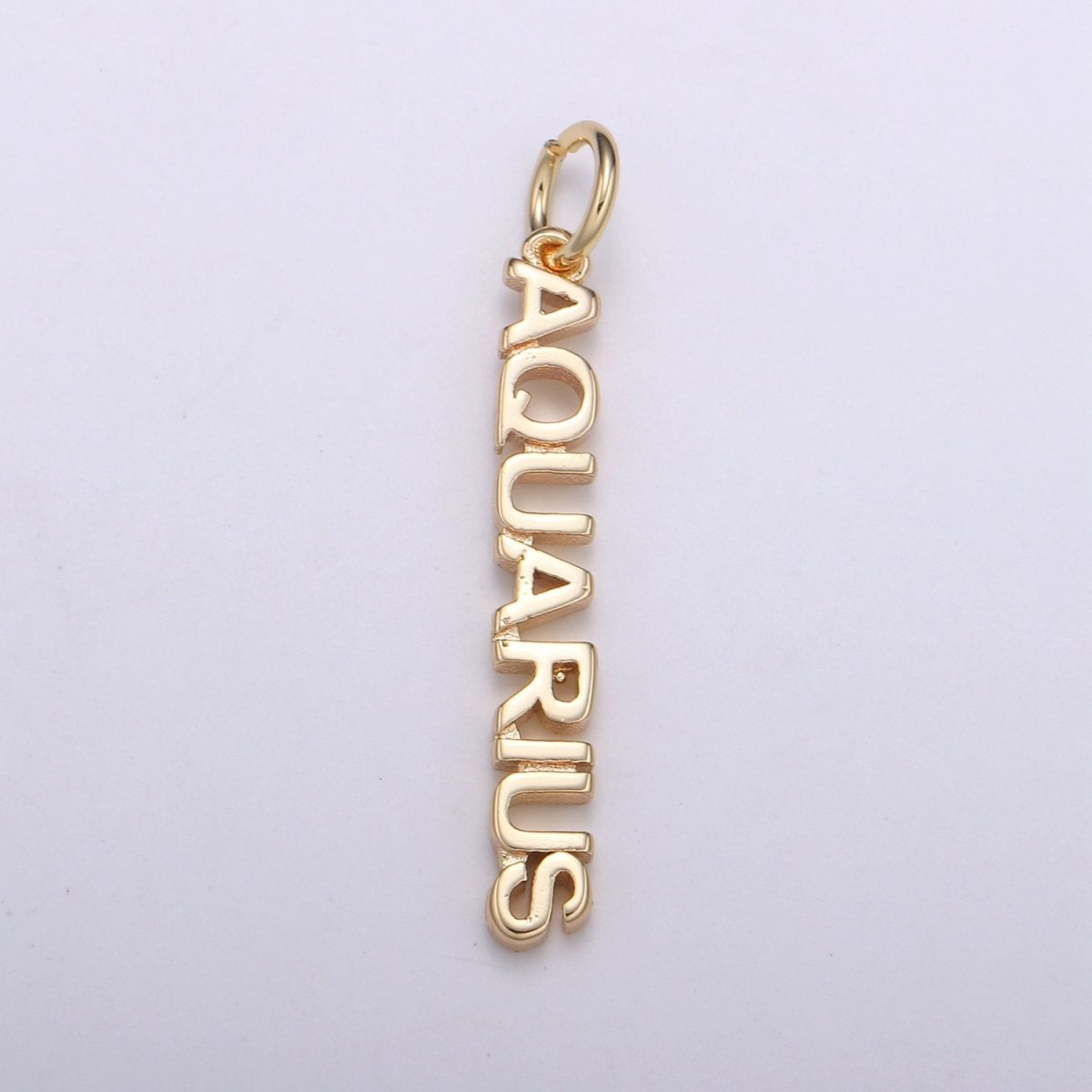 Gold Filled Zodiac Sign Script Words Mini Charm in Gold & Silver | A-651-A-662, A-703-A-714 - DLUXCA