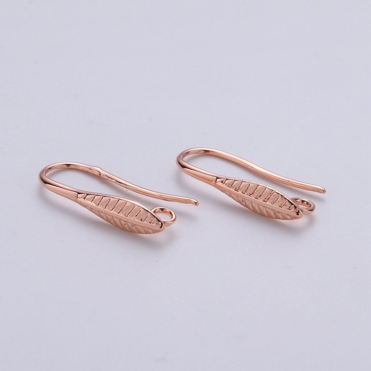 Gold French Hook Earwire with leaf design 14k Gold Filled craft earring supply for making earrings component, K-669 K-671 - DLUXCA