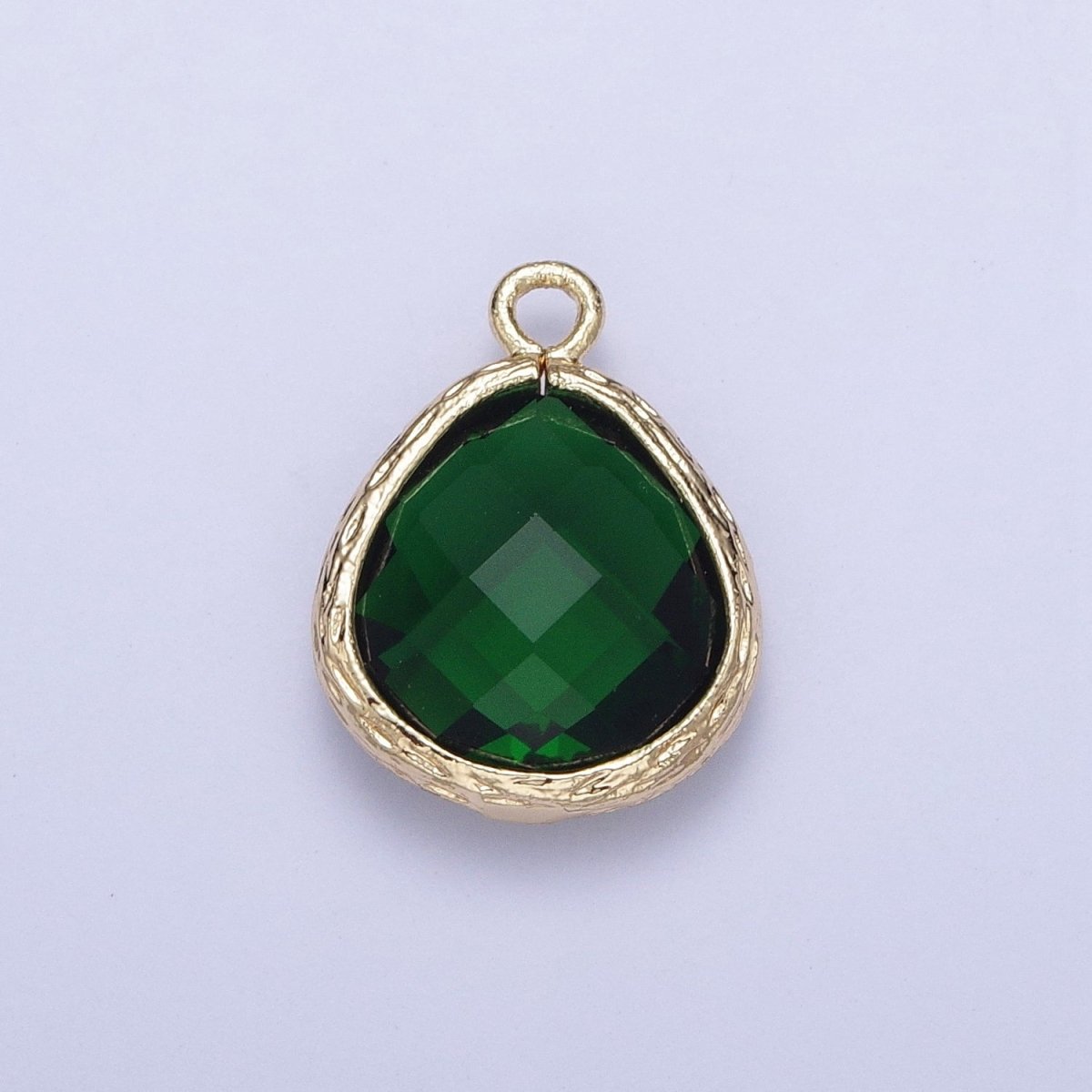 Gold Geometric Abstract Round Green, Fuchsia Cubic Zirconia Charm AG-001 AG-002 - DLUXCA