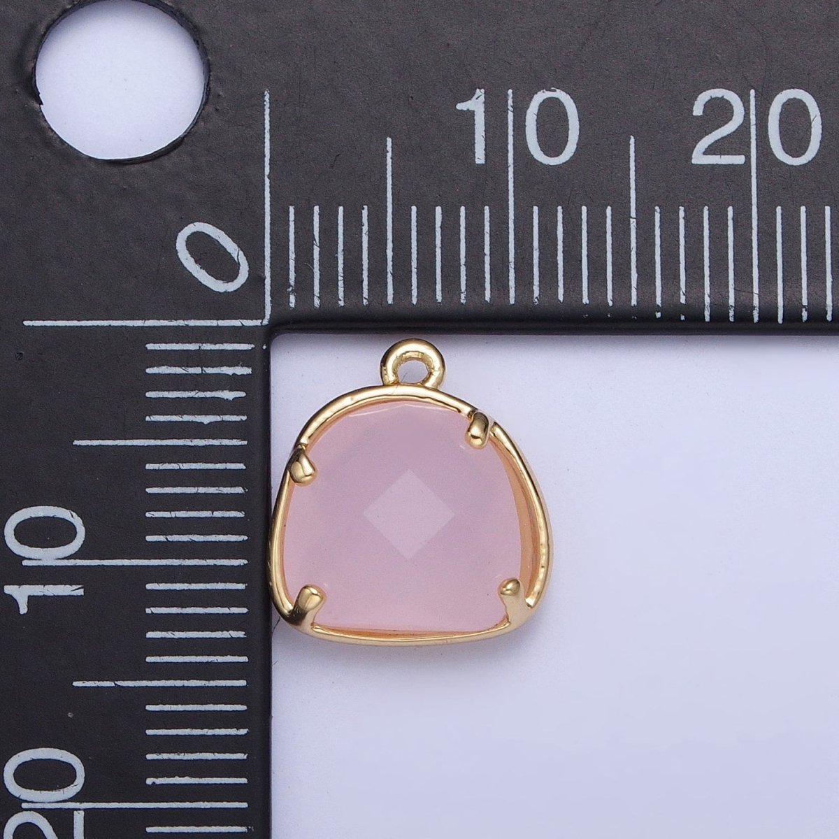 Gold Geometric Abstract Round Pink/Teal Cubic Zirconia Charm G-169 G-170 - DLUXCA