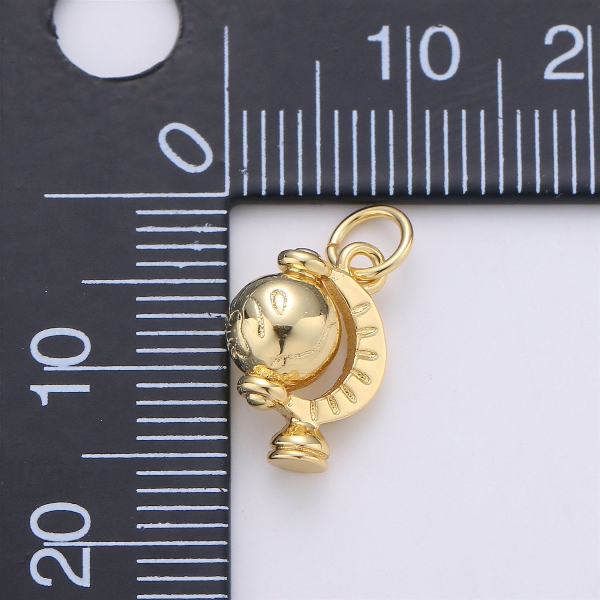 Gold Globe Rotating Pendant 15x9mm Earth Charm Continent Charm, World Charm, Travel Charm for necklace bracelet earring component C-898 - DLUXCA