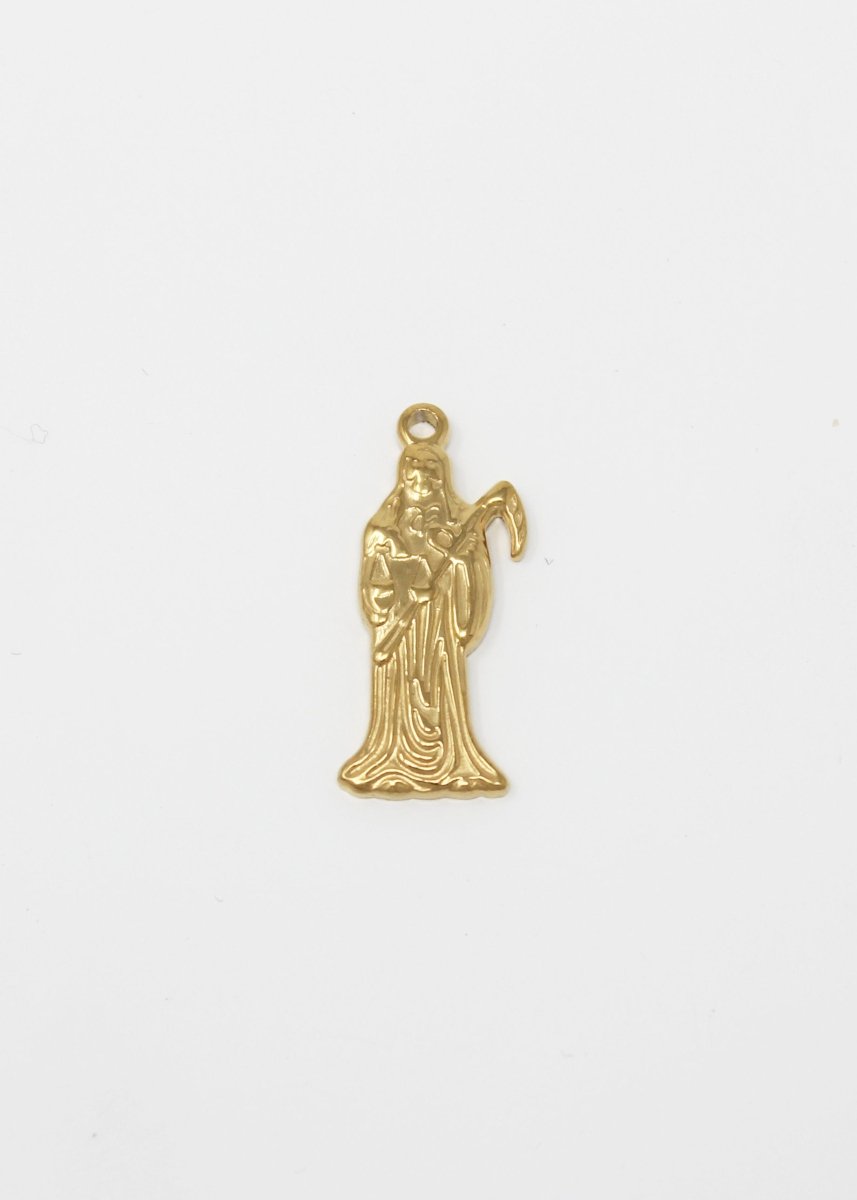 Gold Grim Reaper Death Goth Gothic Style Force Ghost Necklace Pendant Charm Bead Bails Findings for Jewelry Making J-650 - DLUXCA