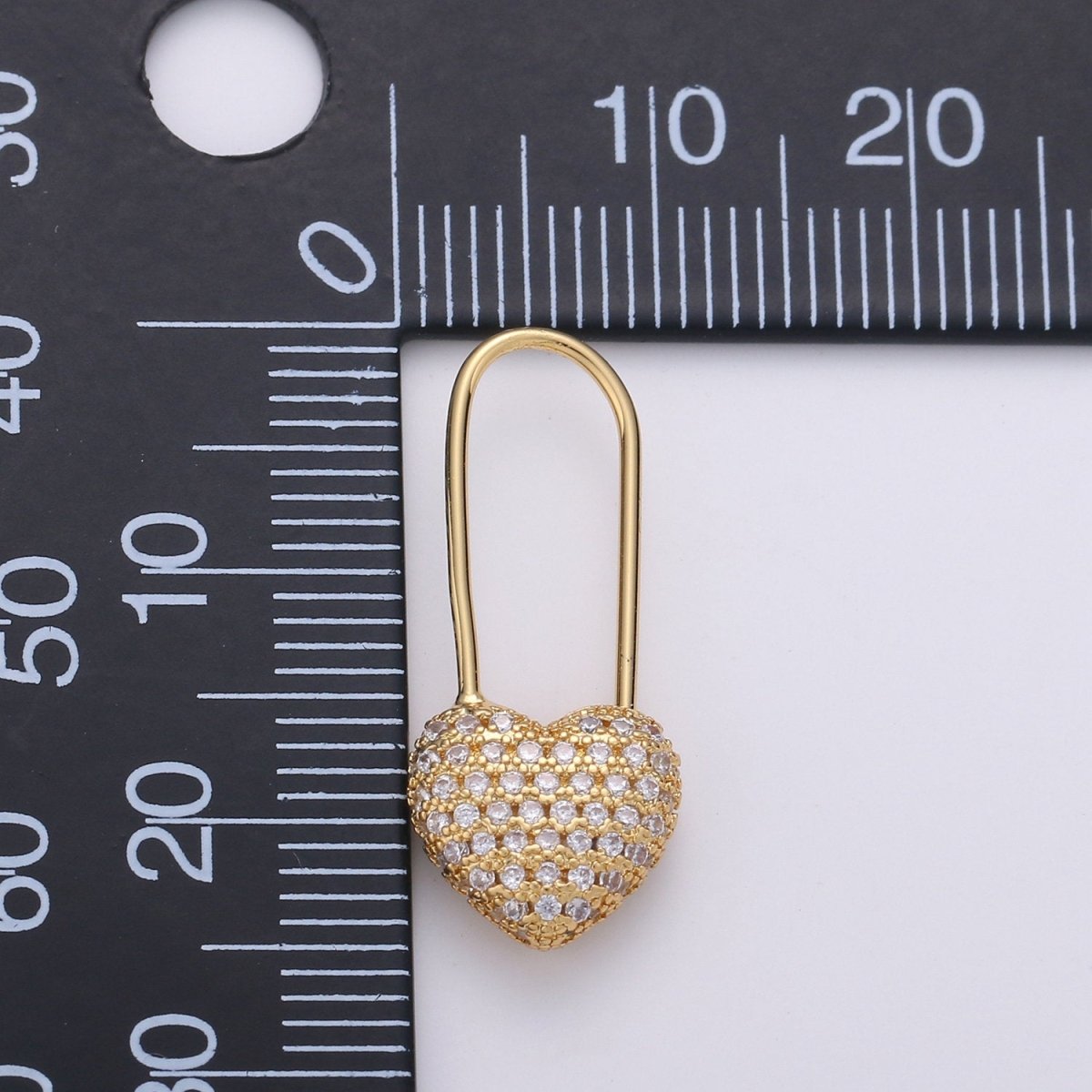 Gold Heart earrings Pin earrings Heart jewelry Unique earrings Unique jewelry Gold earrings Dainty earrings Delicate Earrings K-543 - DLUXCA