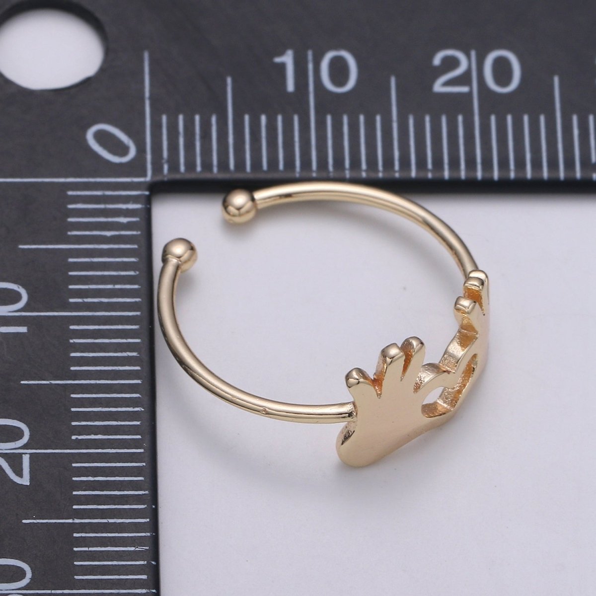 Gold Heart Hand Gesture Ring Heart Shaped Hands - Heart Sign - Heart Hands Ring- Hands Jewelry for Valentine Gift BFF friend R-245 - DLUXCA