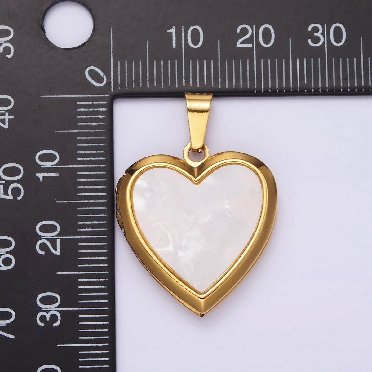 Gold Heart Shell Pearl Locket Pendant Charm for Necklace Photo Storage | P-831 - DLUXCA