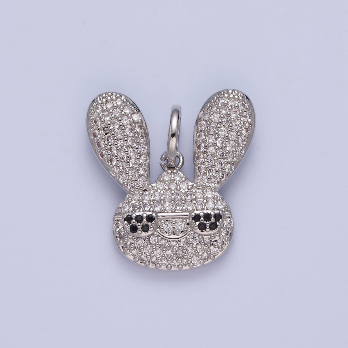 Gold Hip Hop Bunny Pave Rabbit with Cool Eye Glasses Pendant W-300 W-301 - DLUXCA