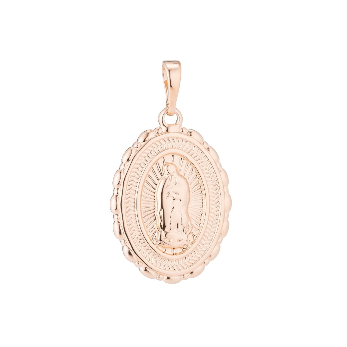 Gold Holy Mother Mary, Virgin, Rosary, Catholic, Novena, Prayer Family DIY Necklace Pendant Charm Bead Bails Findings for Jewelry Making H-484 - DLUXCA