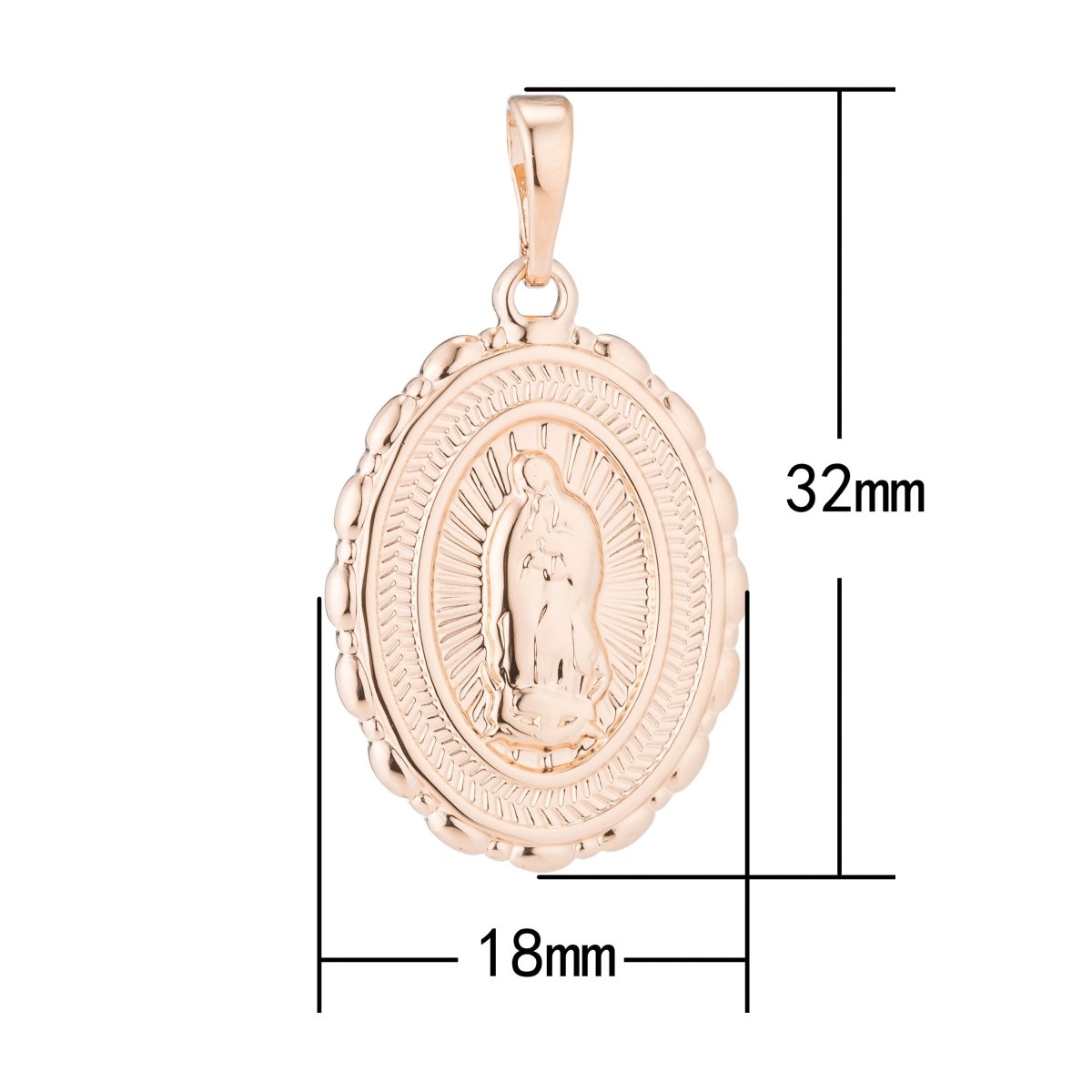 Gold Holy Mother Mary, Virgin, Rosary, Catholic, Novena, Prayer Family DIY Necklace Pendant Charm Bead Bails Findings for Jewelry Making H-484 - DLUXCA