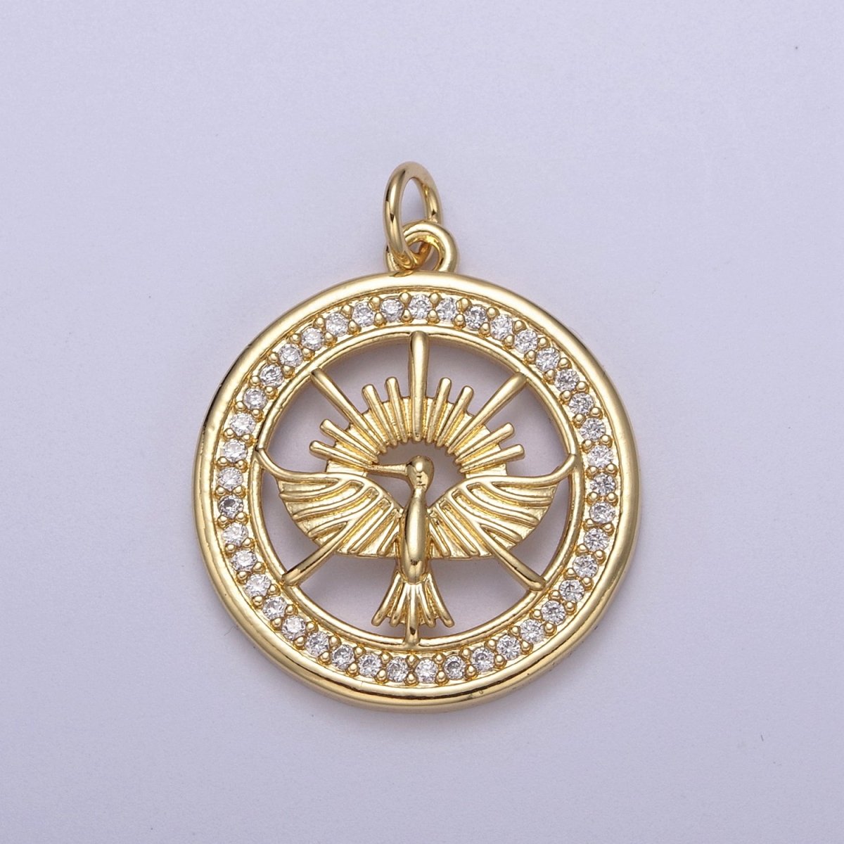 Gold Holy Spirit Dove Pendant Necklace Holy Spirit Religious Necklace Charm N-419 - DLUXCA