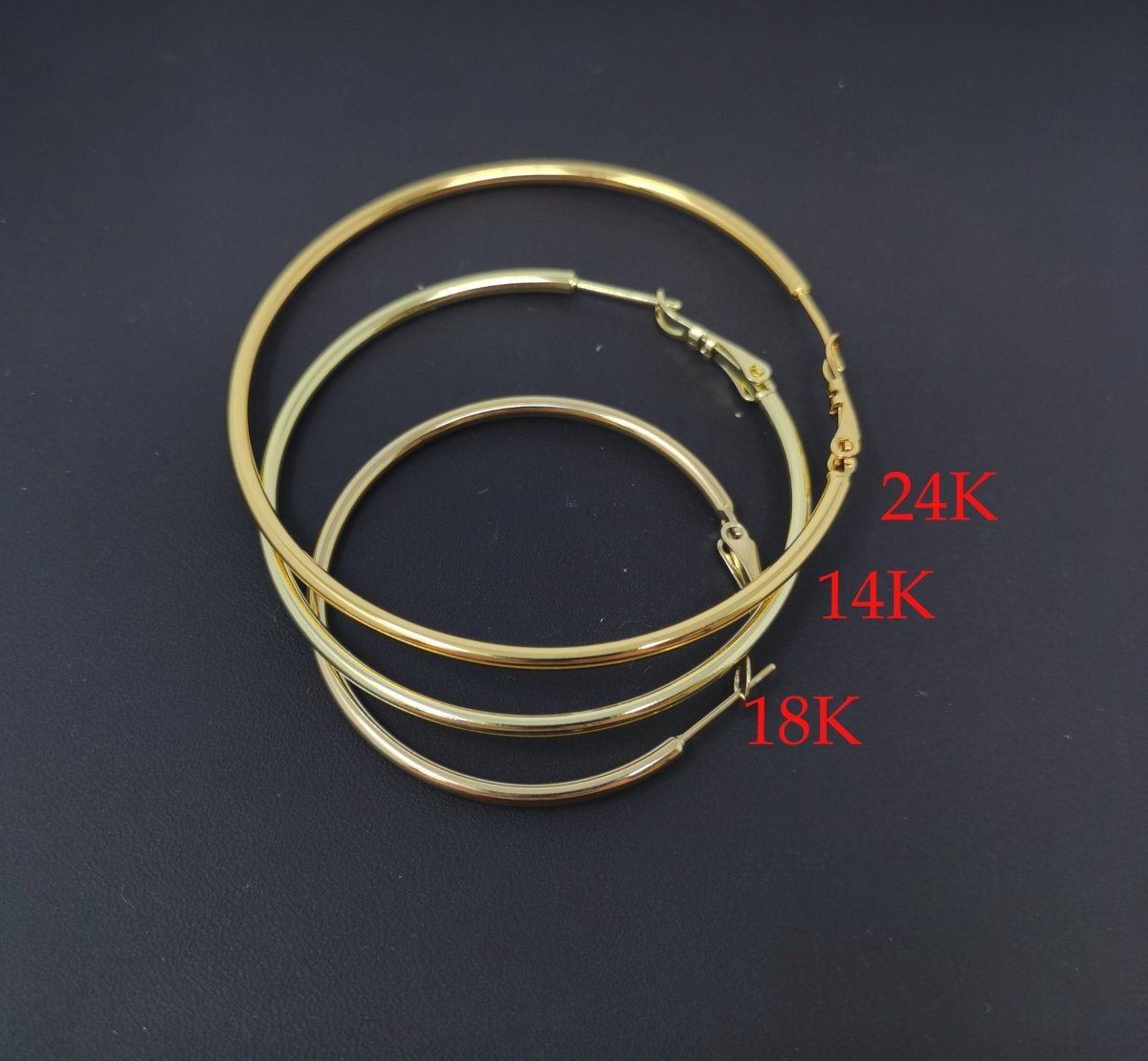 Gold Hoop Earring, 14K Gold Filled Hoop Earring One Pair Hoop Earring Sizes 30mm 35mm 40mm 50mm 60mm 70mm Every Day Hoop Earring Lightweight Q-472 - Q-492 - DLUXCA