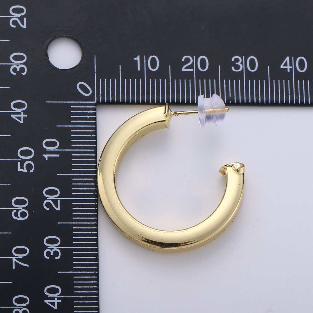 Gold hoop earrings, small hoop earring, thick and chunky 14k gold filled earrings, minimalist hoops / medium hoops gold / large open hoops - DLUXCA