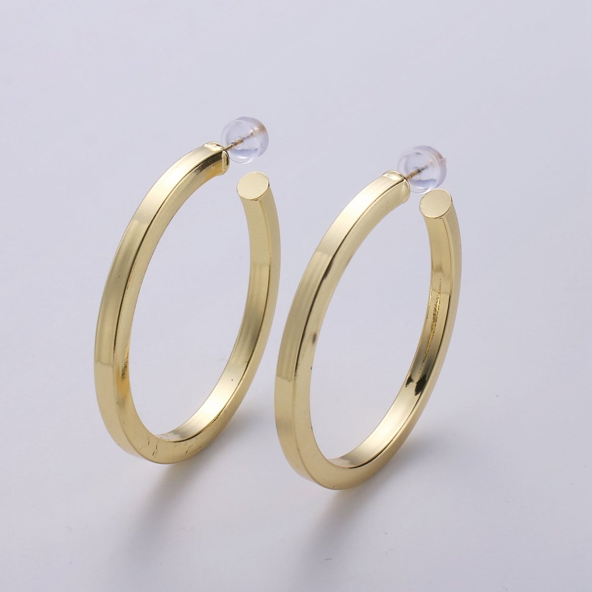 Gold hoop earrings, small hoop earring, thick and chunky 14k gold filled earrings, minimalist hoops / medium hoops gold / large open hoops - DLUXCA