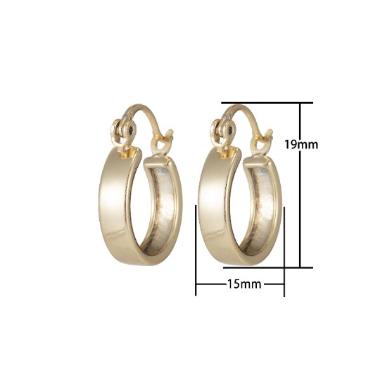 Gold Hoop Earrings, Small Hoop Earrings, Medium Minimal Hoop Earrings, Dainty Hoop Earrings, Thick 14k Gold Filled Hoop Earrings Q-073 Q-288 - DLUXCA