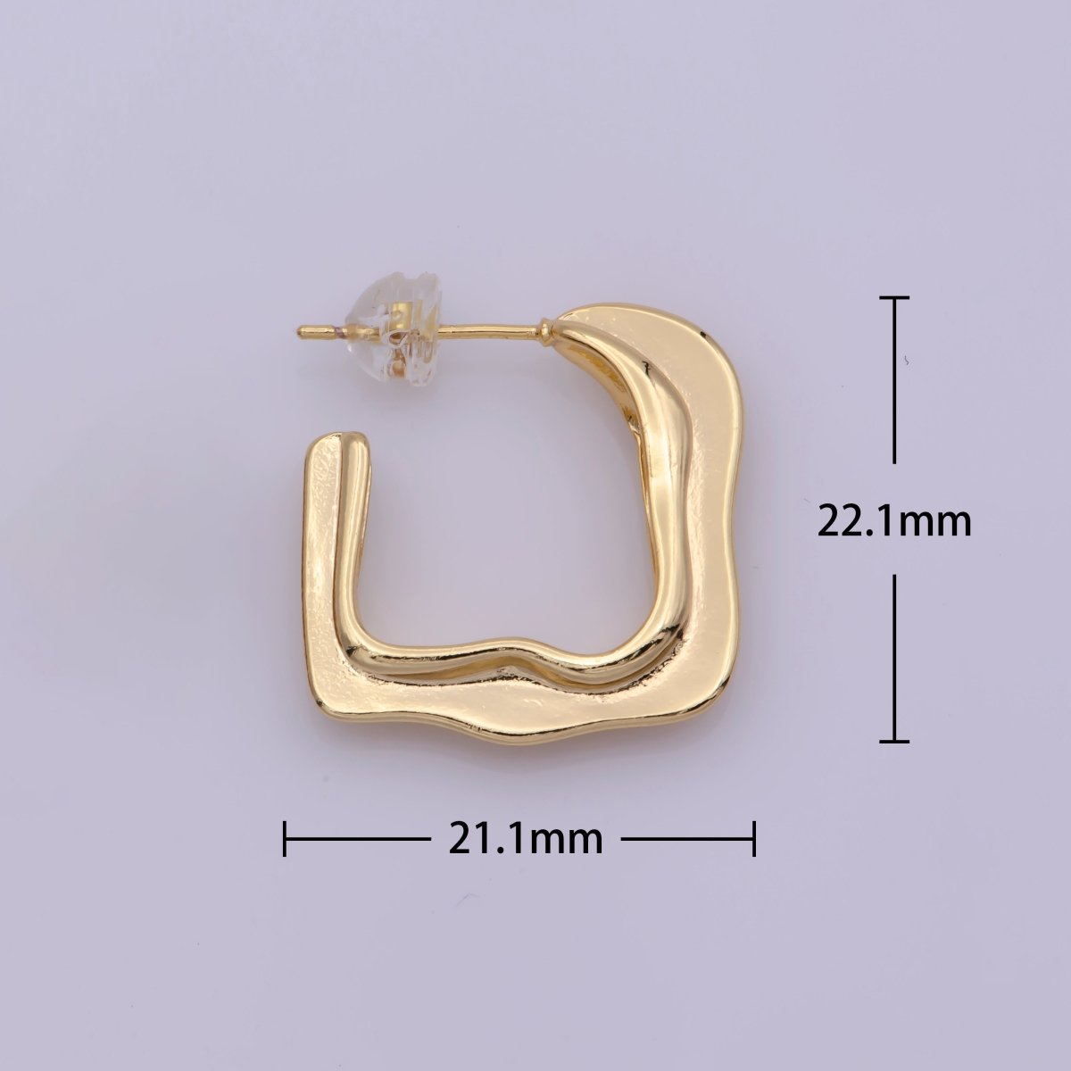 Gold hoops, geometric earring hoops small hoop earring dainty earring, minimalist earrings T-209 - DLUXCA