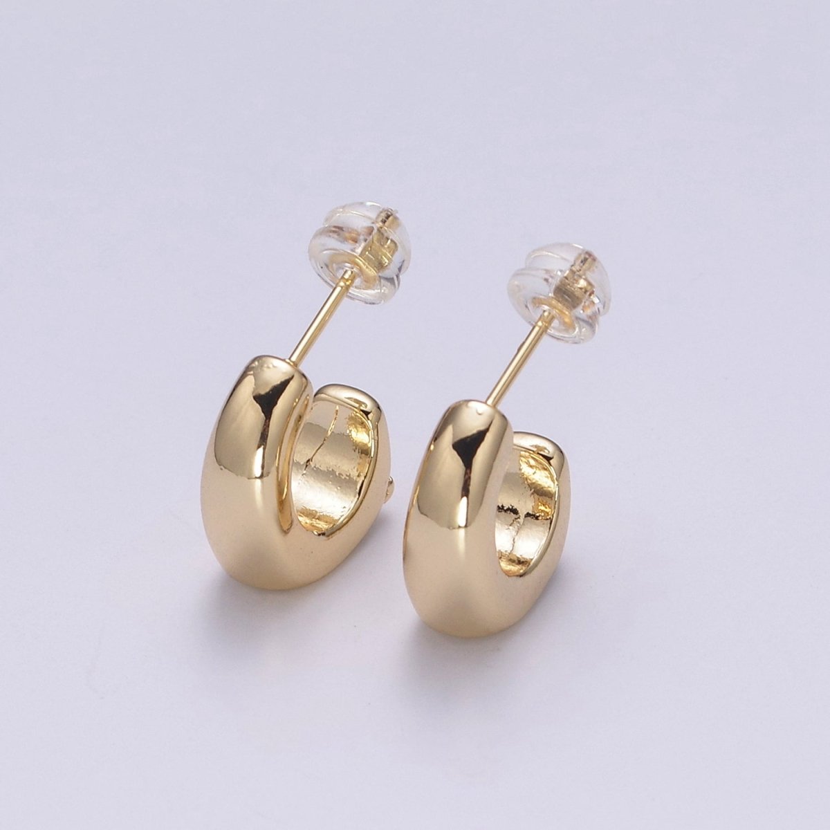 Gold Hoops Light Weight • Modern Bold Hoop Earrings • Gift For Her T-235 - DLUXCA