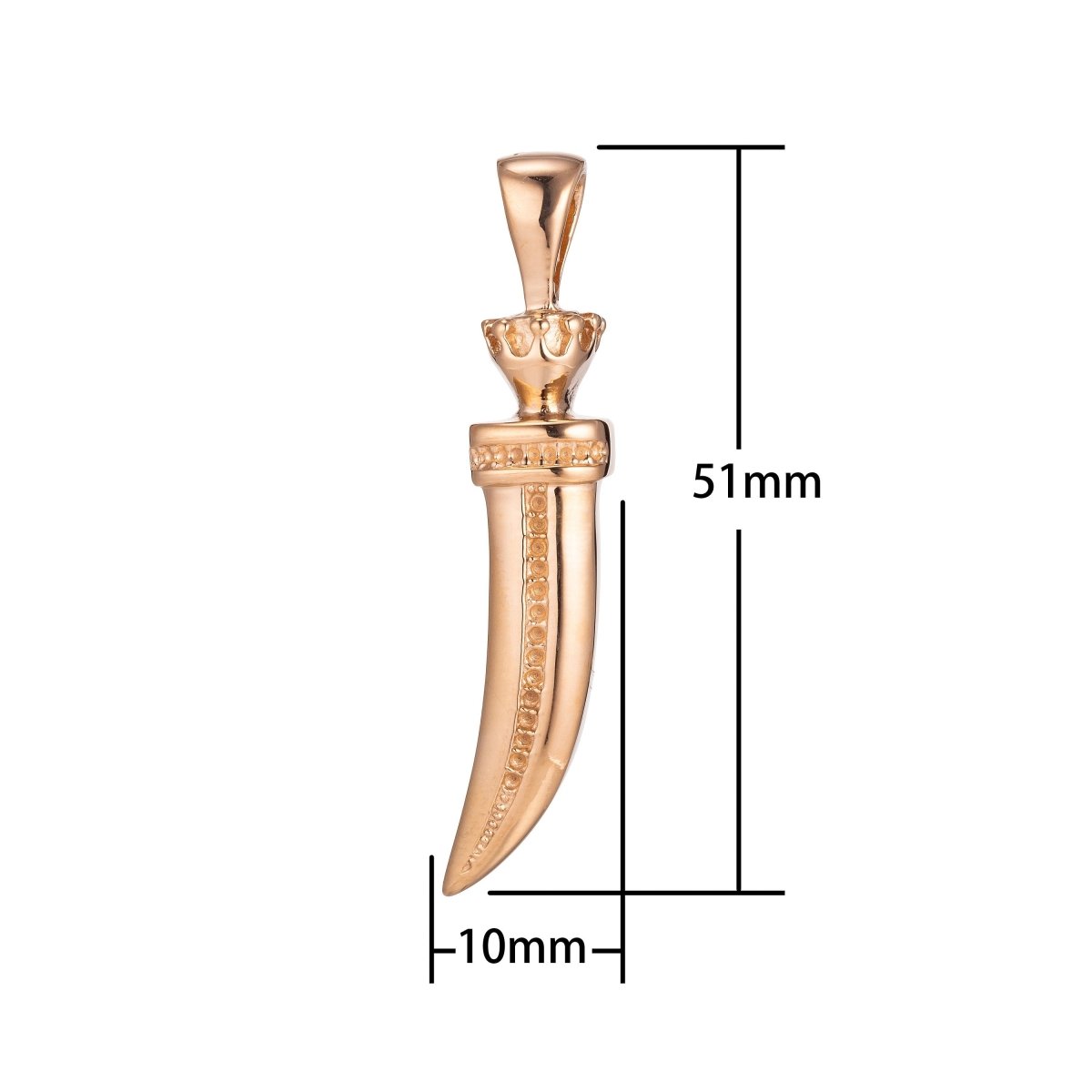 Gold Horn Pendant Tusk Horn Pendant Tibetan Ethnic Tribal Pendant Bohemian Large Tusk Horn Pendant for Necklace Jewelry Making J-596 - DLUXCA