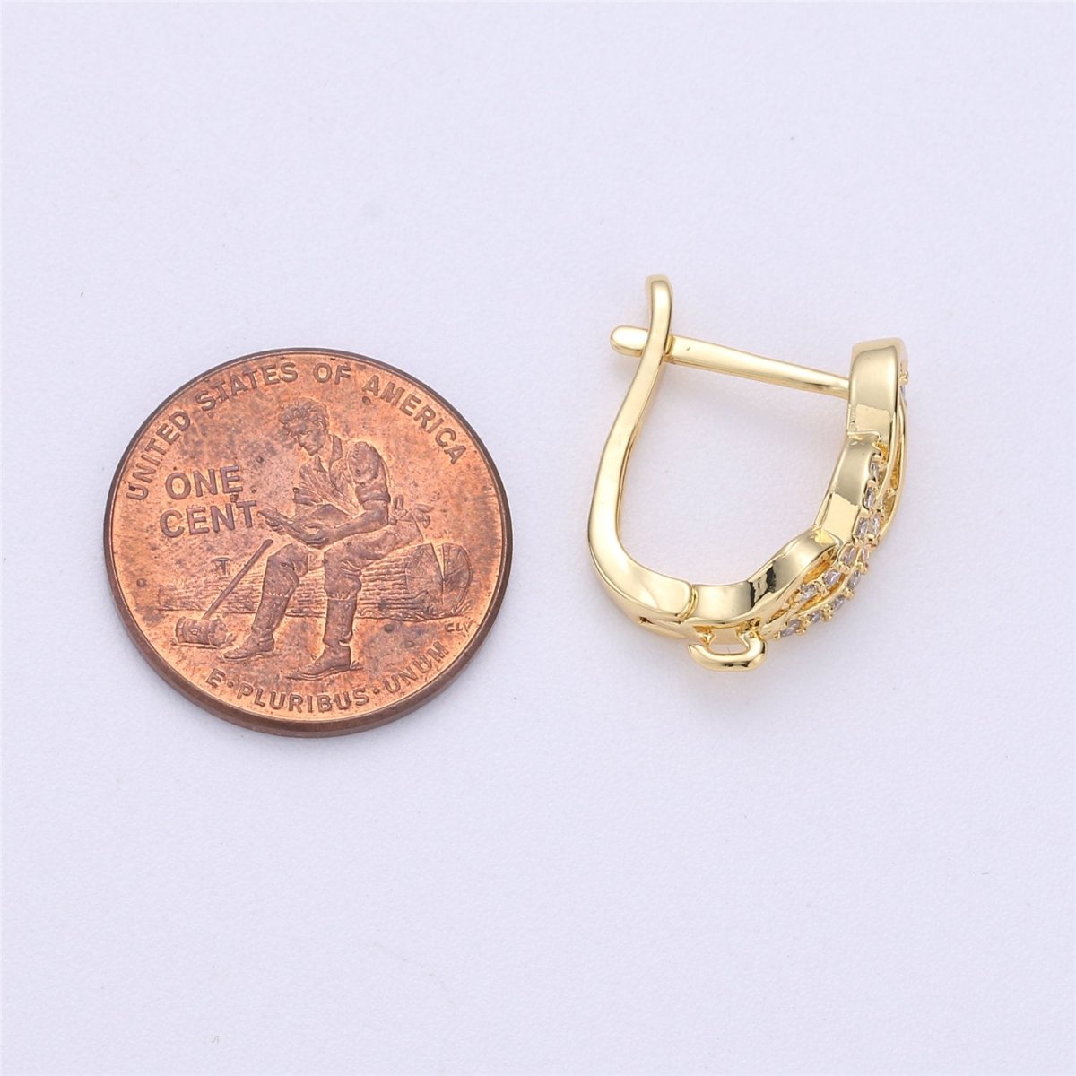 Gold Huggie Leverback Earring Hooks 18x14mm, 14K Gold Filled Earring with open link for DIY Jewelry Supply Component K-317 K-318 - DLUXCA