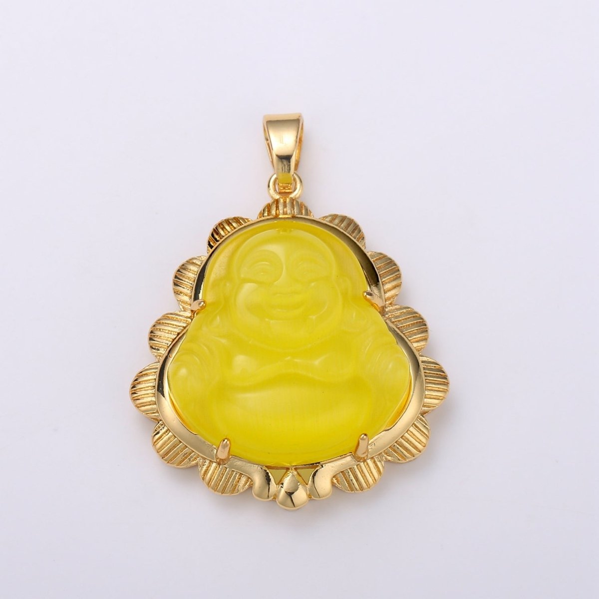 Gold Jade Buddha Pendant Colorful Buddha Jade Gold Filled Pendants O-175 ~ O-188 - DLUXCA