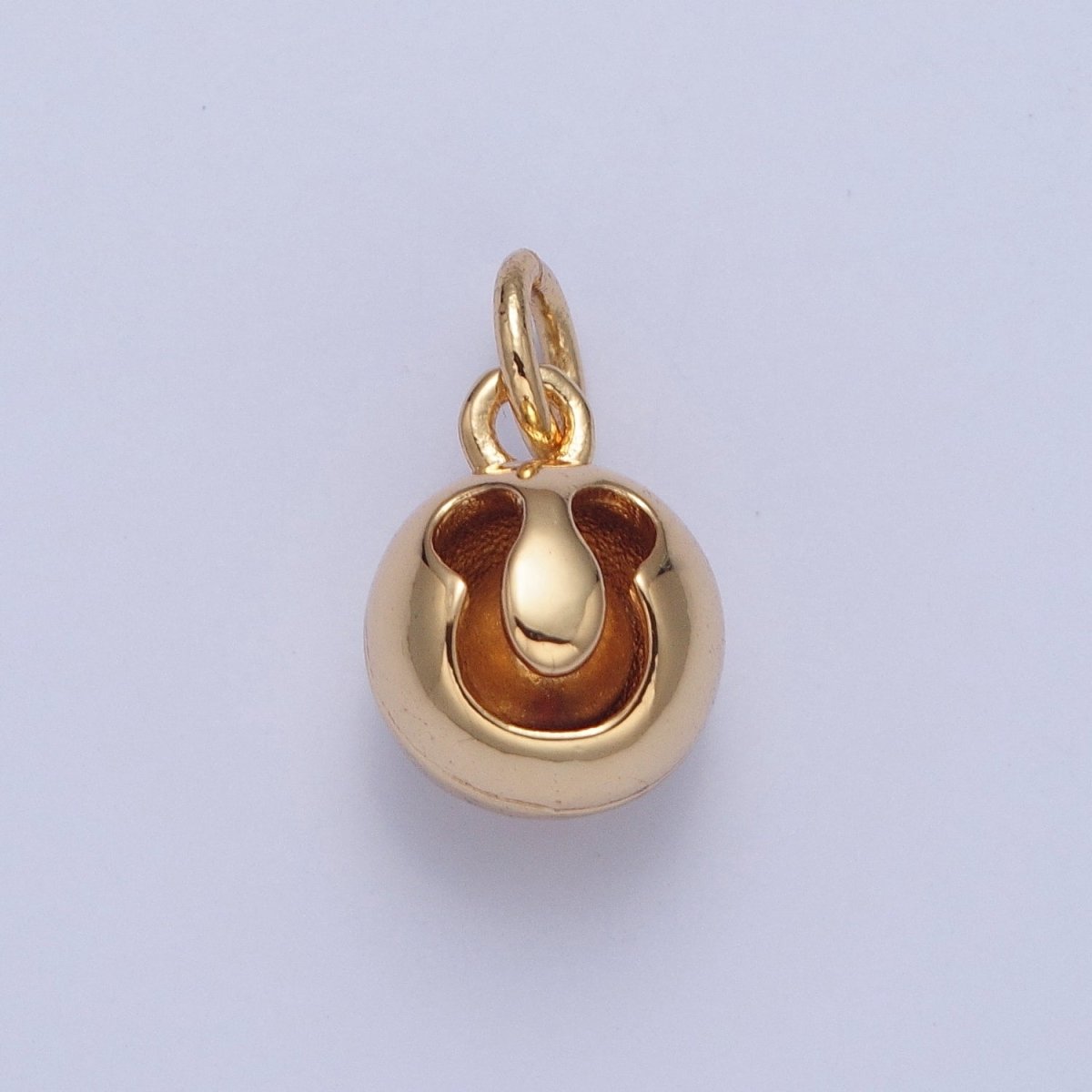 Gold Jingle Bell Charm For Jewelry Making Supplies, Round Bell Bracelet Charm, Earring Charm X-058 - DLUXCA