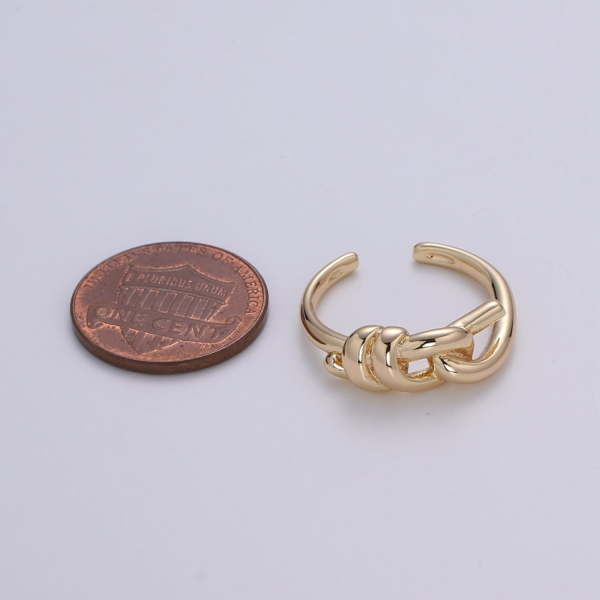 Gold Knot Ring, Tie The Knot Ring, Love Knot Ring, Dainty Gold Filled Knot Ring, Twisted Gold Minimalist Ring O-313 - DLUXCA