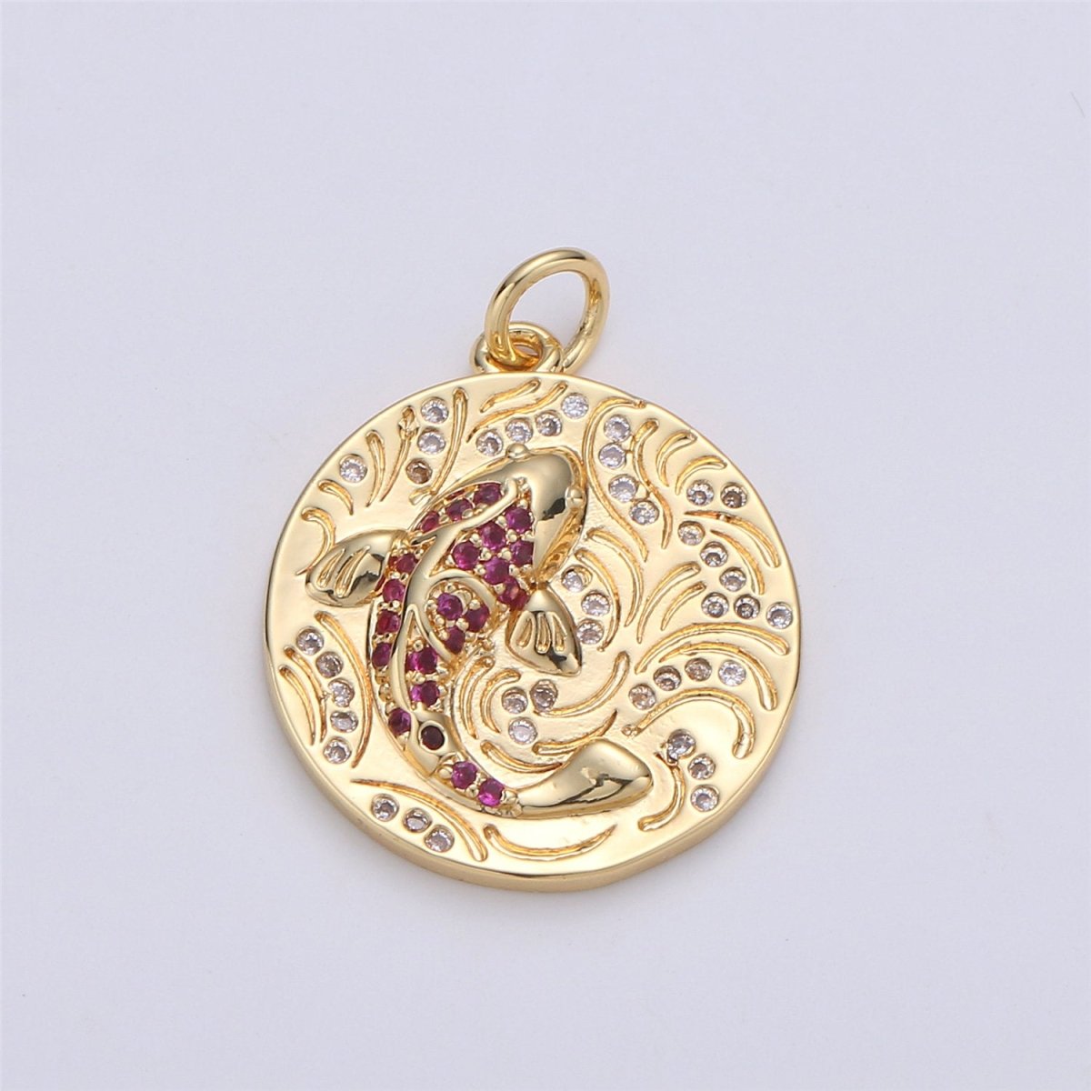 Solid store 9ct Gold Koi Charm Pendant