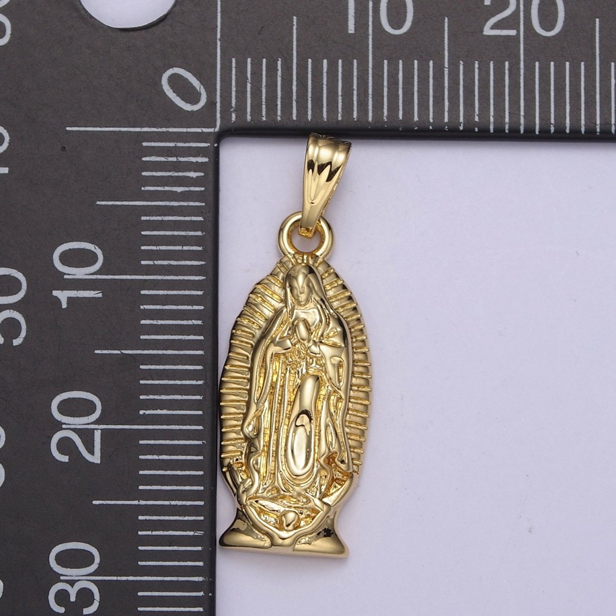 Gold Lady Guadalupe Charm Virgin Mary Pendant for Religious Jewelry Making N-542 - DLUXCA