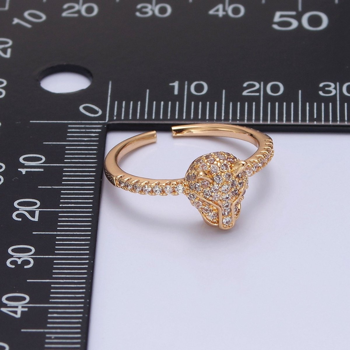 Gold Leopard Ring, Danity Panther Ring, Cat, Cheetah Ring Animal Jewelry O-2145 - DLUXCA