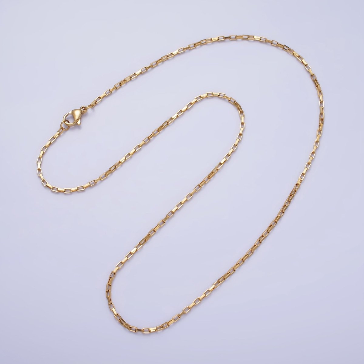 Gold Link Chain Paperclip Chain Necklace Dainty Stainless Steel Link Chain 17.7 inch Jewelry Making | WA-1696 WA-1697 Clearance Pricing - DLUXCA