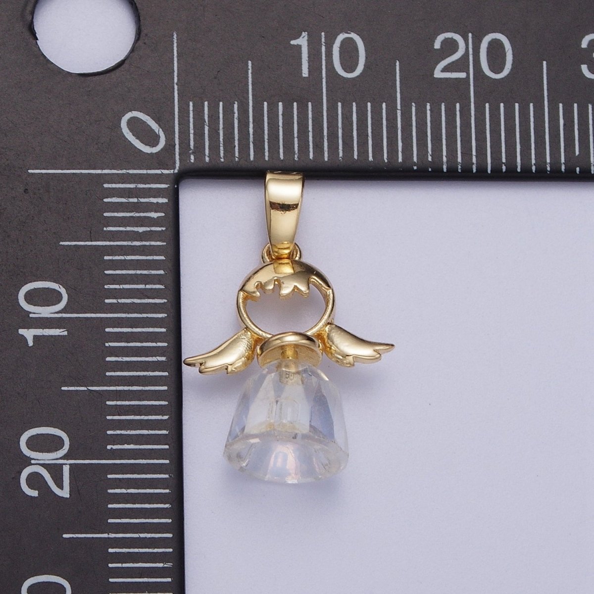 Gold Little Angel with Wings Pendant For DIY Religious Christmas Ornament Jewelry Making | X-547 - DLUXCA