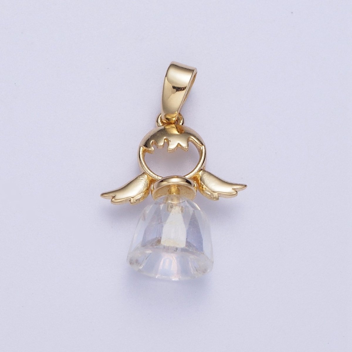 Gold Little Angel with Wings Pendant For DIY Religious Christmas Ornament Jewelry Making | X-547 - DLUXCA