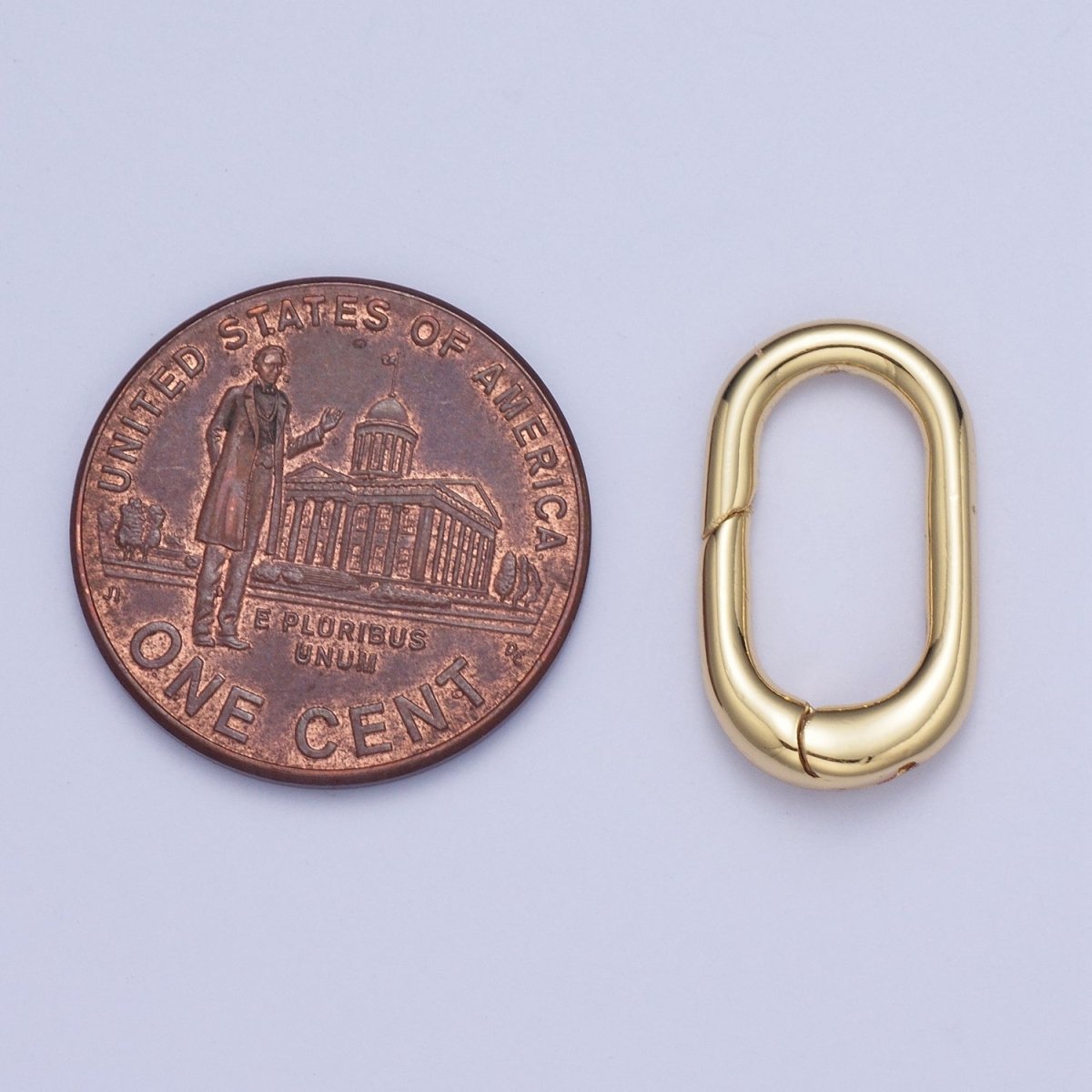 Gold Long Oval Rectangular Spring Gate Ring Findings Closure Supply For Jewelry Making L-916 - DLUXCA