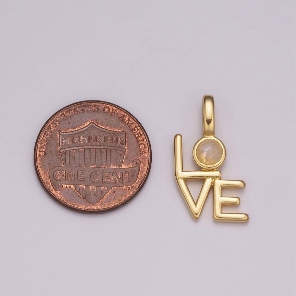Gold LOVE Charms 21x11mm, Word Love Pendant MoonStone Jewelry Making Supplies Hollow Love Findings N-1485 - DLUXCA