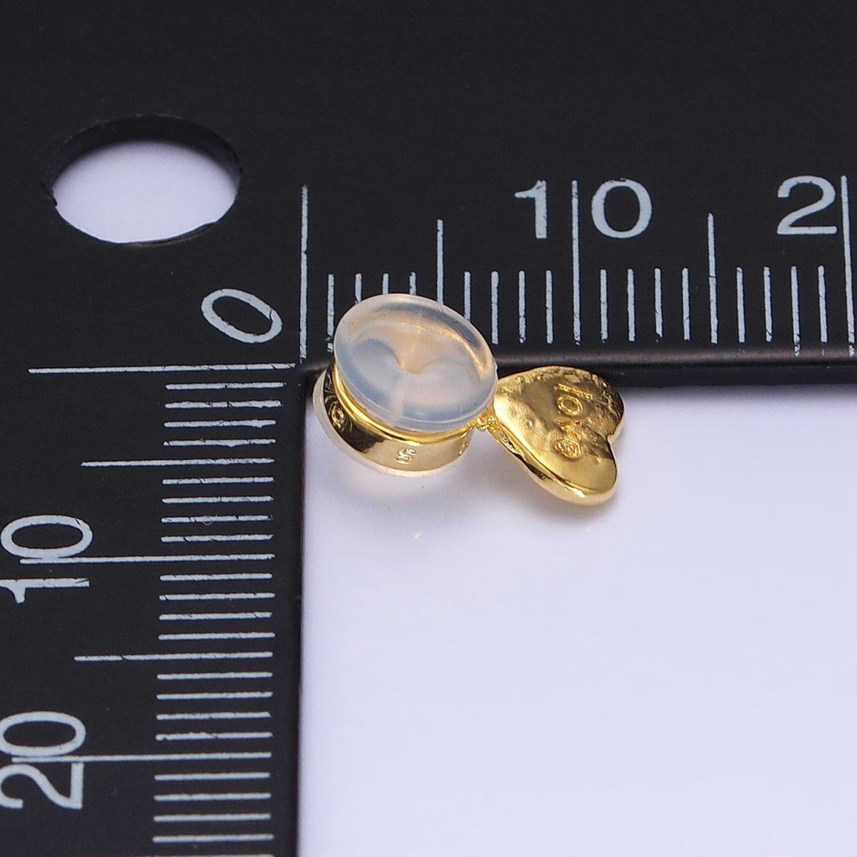 Gold "Love" Script Engraved Heart Earring Back Lifter Stabilizer Supply | Z-358 - DLUXCA