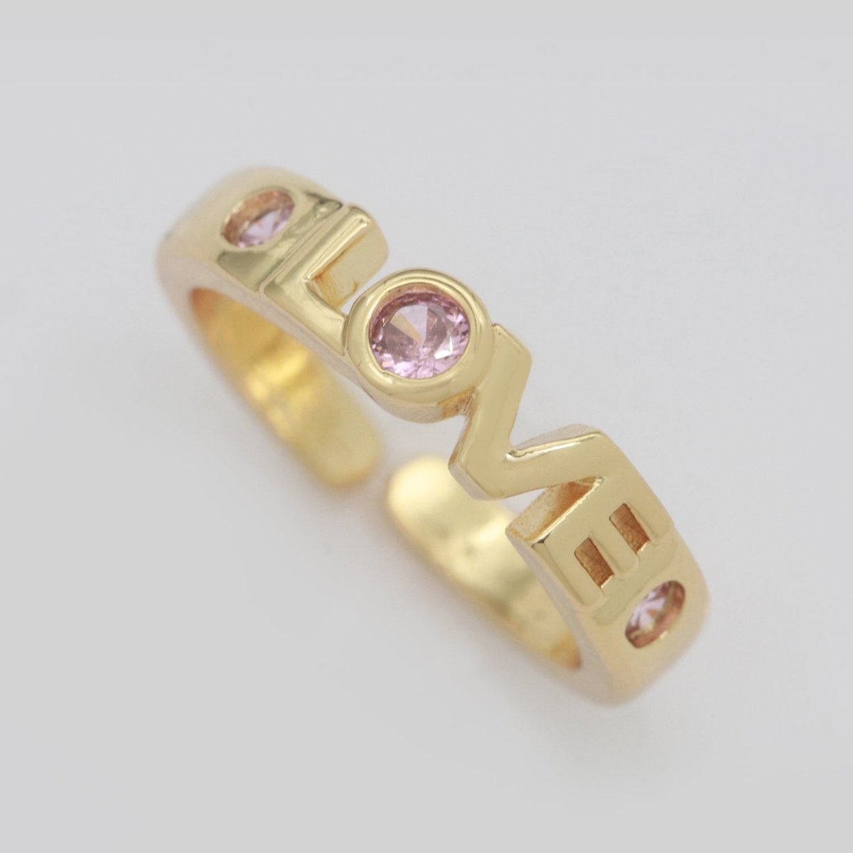 Gold Love Word Ring Stacking Rings | Trendy Ring | Unique Love Ring | Holiday Gift S-211 ~ S-213 - DLUXCA