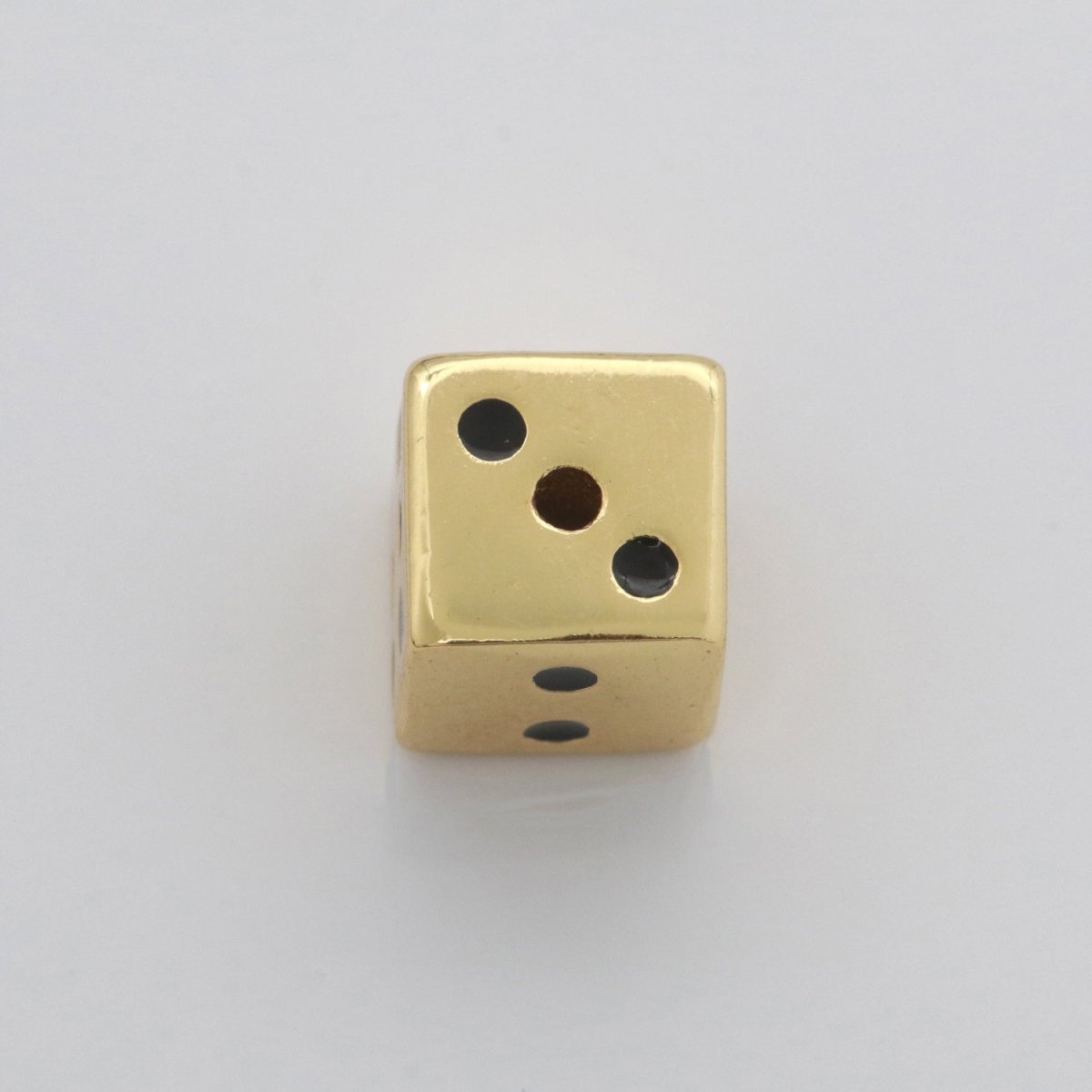 Gold Lucky Dice Beads Spacer Beads, for DIY Jewelry Making Spacer Charms Beaded Bracelet, Bead Size 8, 10mm Hole 2mm B-632 B-633 - DLUXCA