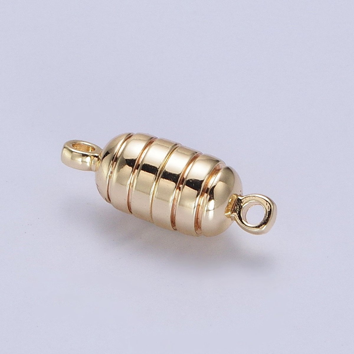 Gold Magnetic Oval Line Textured Connector Clasps Hooks Closure Supply | Z-044 - DLUXCA