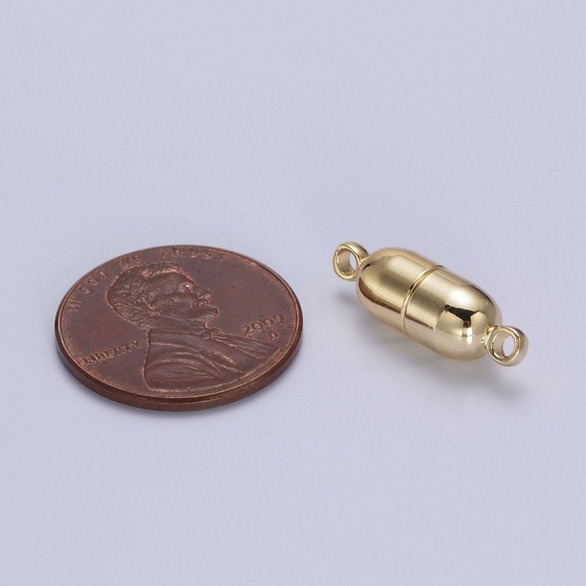 Gold Magnetic Oval Pill Connector Clasps Hooks Closure Supply | Z-043 - DLUXCA