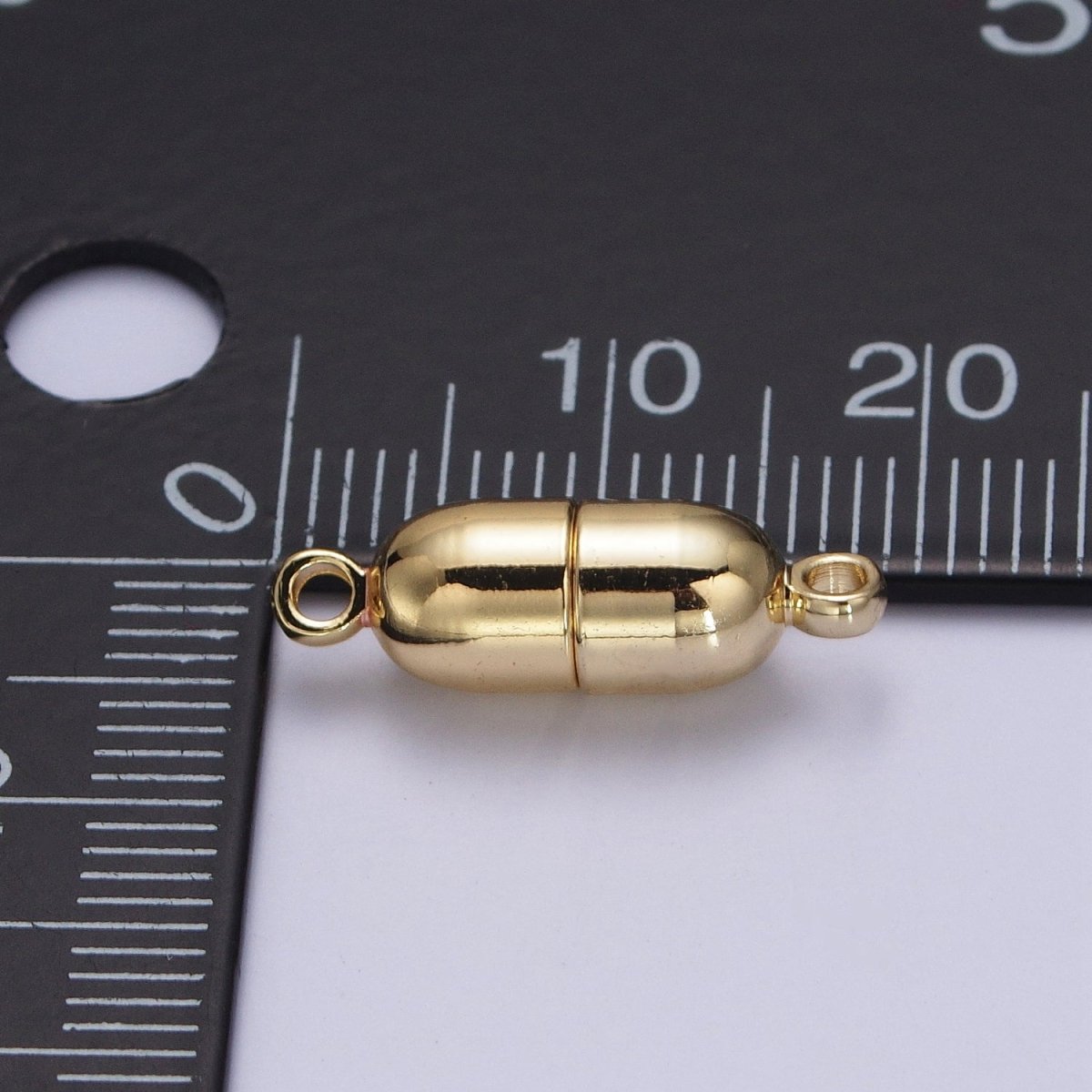 Gold Magnetic Oval Pill Connector Clasps Hooks Closure Supply | Z-043 - DLUXCA