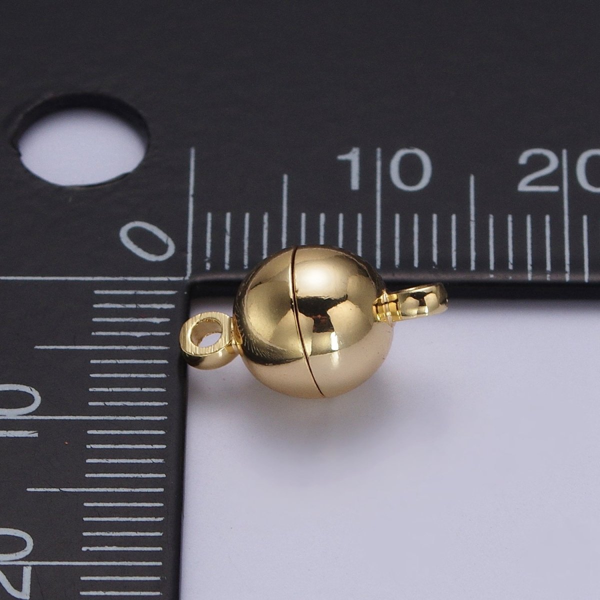 Gold Magnetic Round Ball Connector Clasps Hooks Closure Supply | Z-045 - DLUXCA