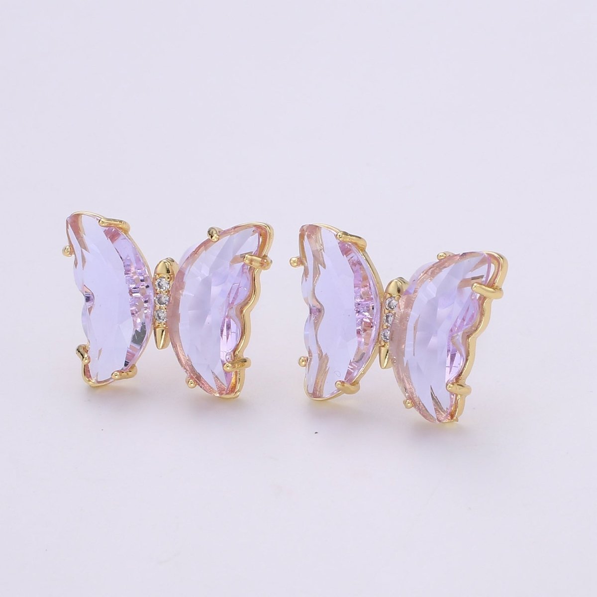 Gold Mariposa Stud Earring Minimalist butterfly earrings Lead and nickels free Acrylics mariposa Stud Earring Clear Colorful Jewelry Q-328 - Q-335 - DLUXCA