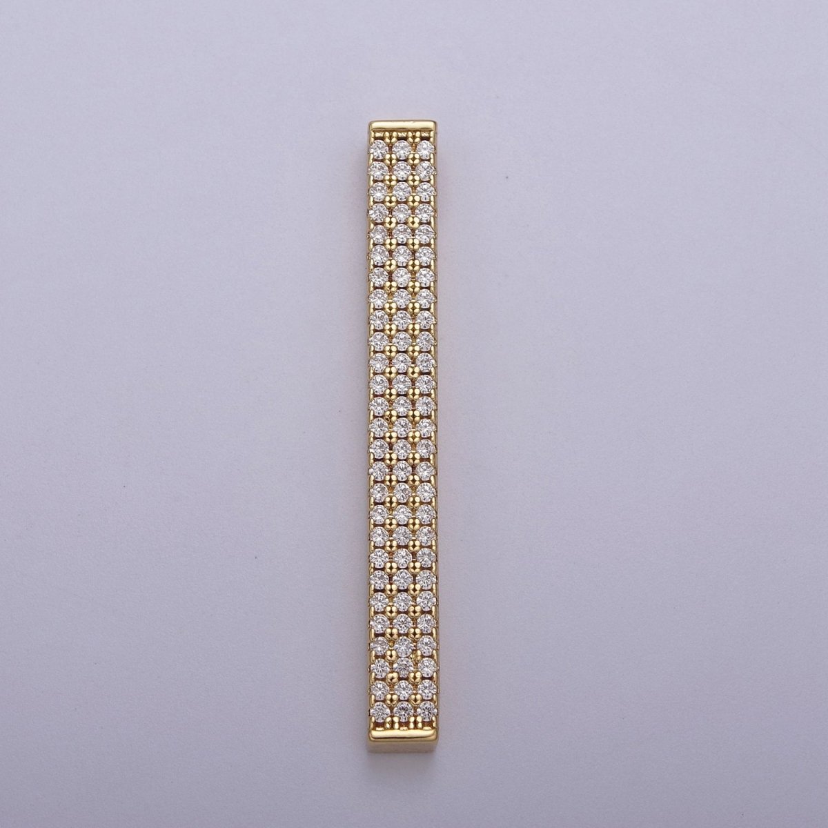 Gold Micro Pave CZ Bar Pendant for Minimalist Jewelry Supply N-613 N-614 - DLUXCA