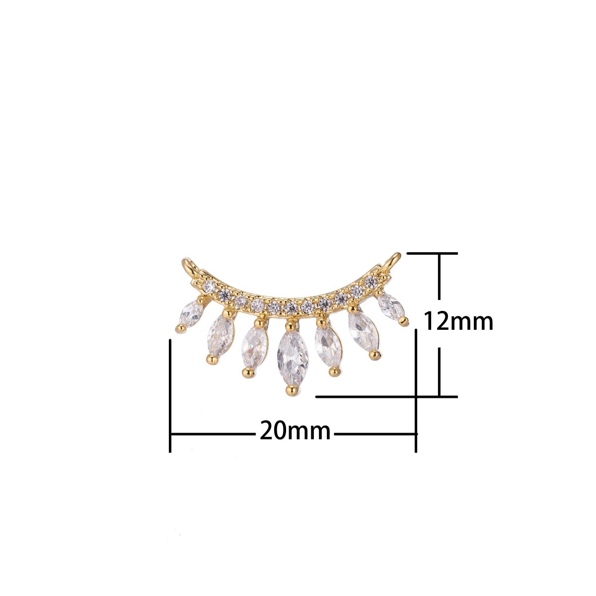 Gold Micro Paved Marquise Cubic Zirconia Link Connector F-750 - DLUXCA
