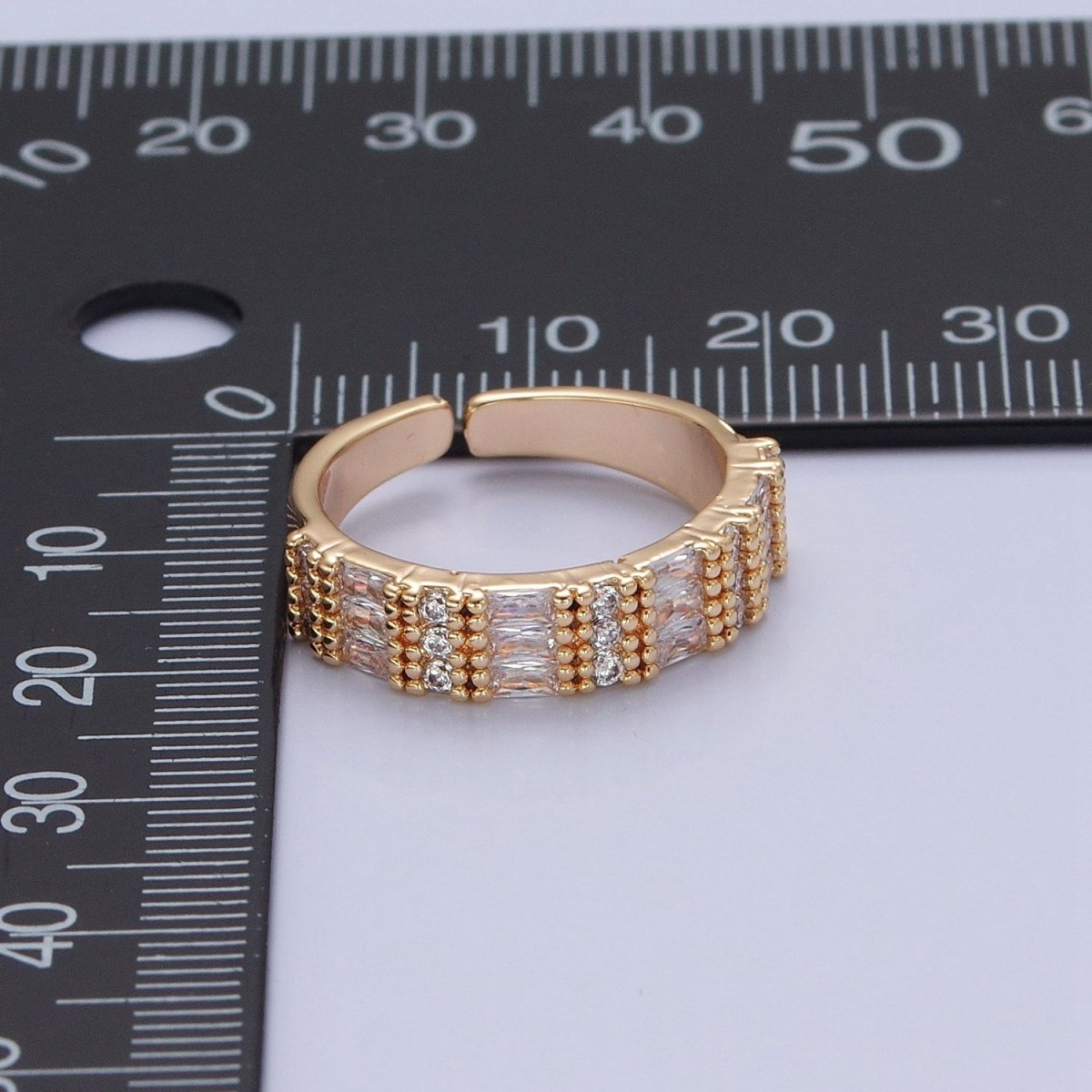 Gold Minimalist Pave Ring Statement Ring Chunky Pave Ring O-734 - DLUXCA