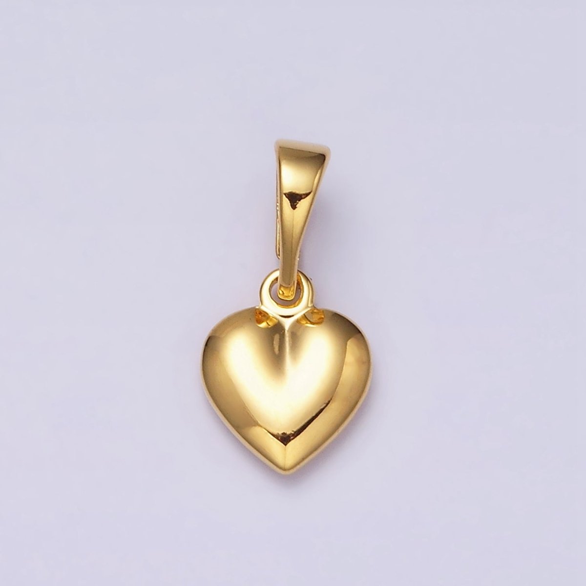 Gold Minimalist Puffed Heart Valentine Pendant | AA514 - DLUXCA